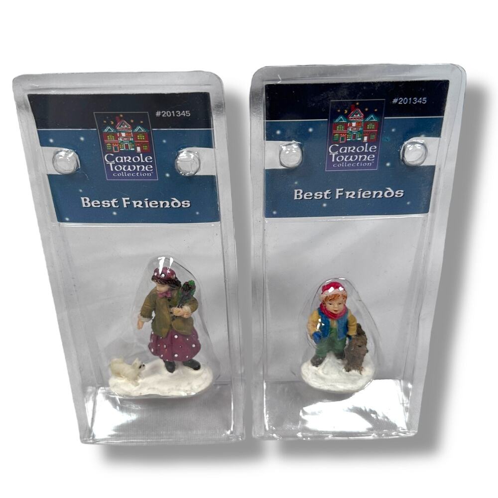 Vintage Lemax Carole Towne Collection Best Friends Figurine Lot of 2 #201345
